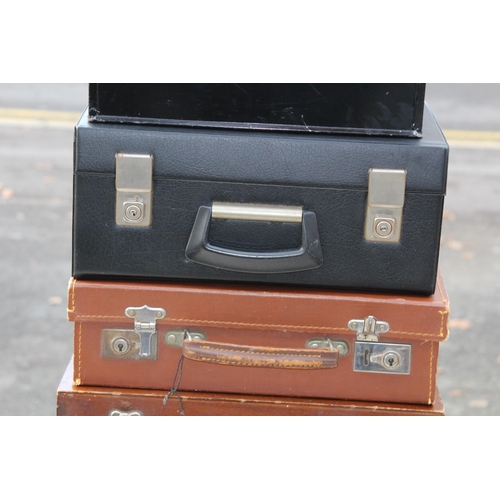 548 - QUANTITY OF STORAGE BOXES - 3 X METAL AND 3 X SMALL SUITCASES 
36 X 24CM