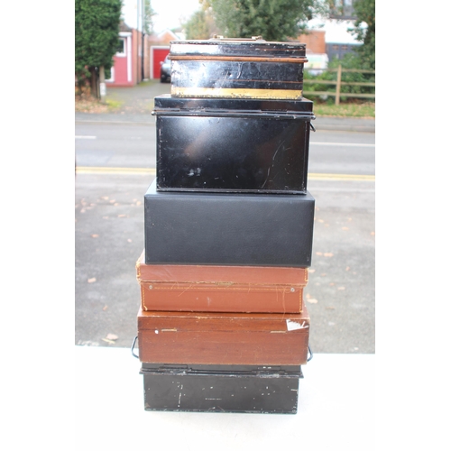 548 - QUANTITY OF STORAGE BOXES - 3 X METAL AND 3 X SMALL SUITCASES 
36 X 24CM