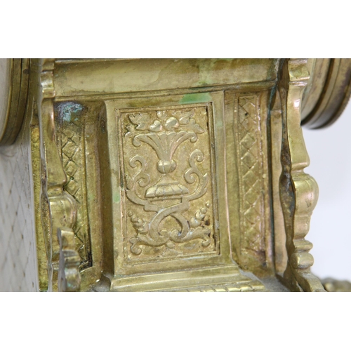 795 - ANTIQUE FRENCH BRASS MANTLE CLOCK
48 X 26 X 12CM