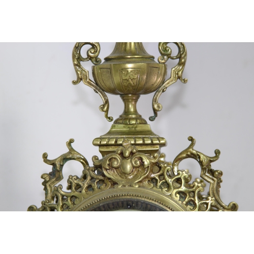 795 - ANTIQUE FRENCH BRASS MANTLE CLOCK
48 X 26 X 12CM