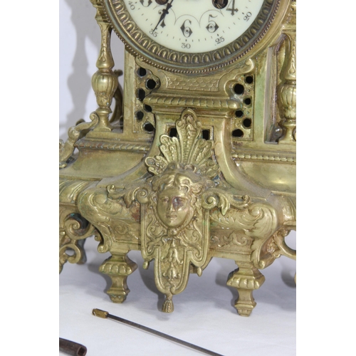 795 - ANTIQUE FRENCH BRASS MANTLE CLOCK
48 X 26 X 12CM