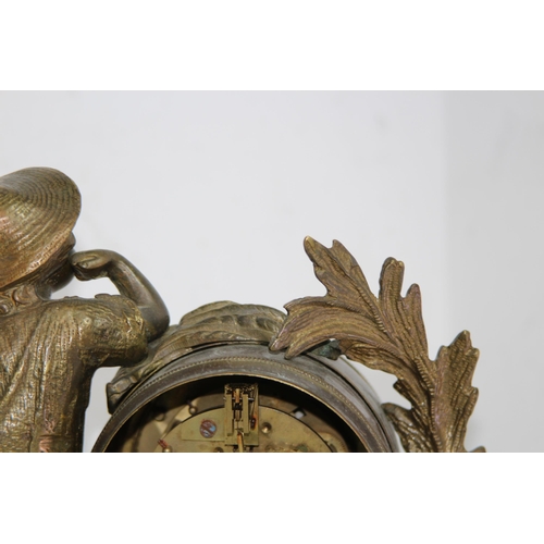 796 - ANTIQUE ITALIAN BRASS MANTLE CLOCK
35 X 13 X 31CM