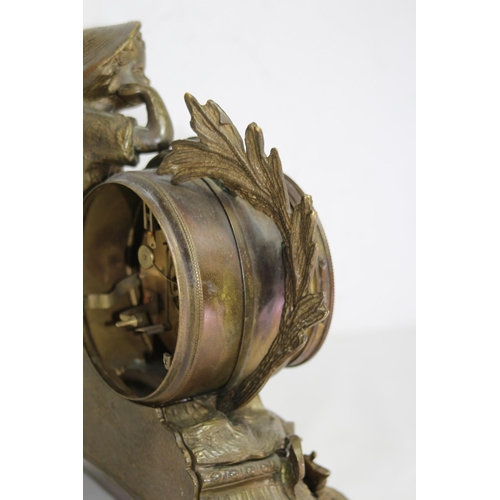 796 - ANTIQUE ITALIAN BRASS MANTLE CLOCK
35 X 13 X 31CM