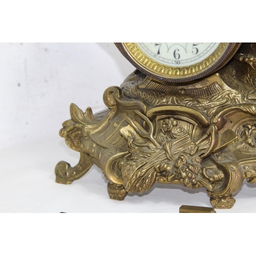 796 - ANTIQUE ITALIAN BRASS MANTLE CLOCK
35 X 13 X 31CM