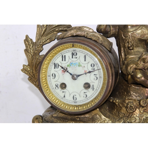 796 - ANTIQUE ITALIAN BRASS MANTLE CLOCK
35 X 13 X 31CM