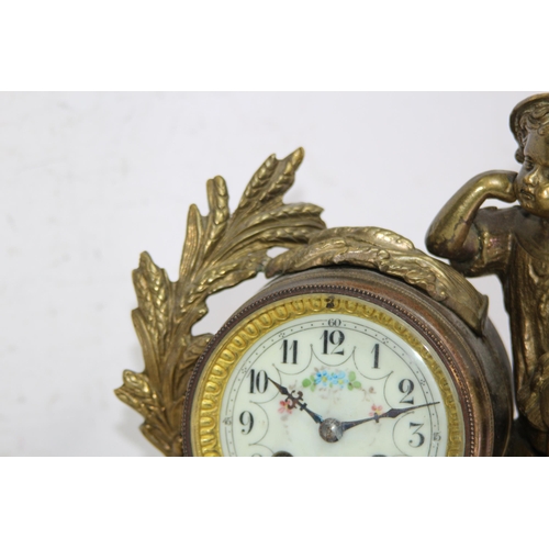 796 - ANTIQUE ITALIAN BRASS MANTLE CLOCK
35 X 13 X 31CM