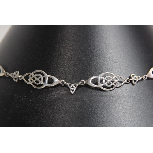 947 - CELTIC MULTI PANELLED SILVER NECKLACE