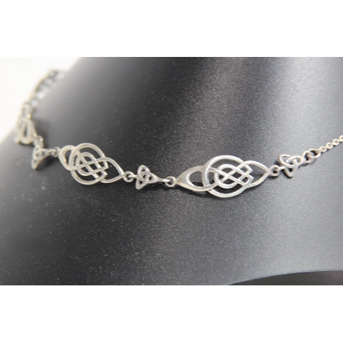 947 - CELTIC MULTI PANELLED SILVER NECKLACE