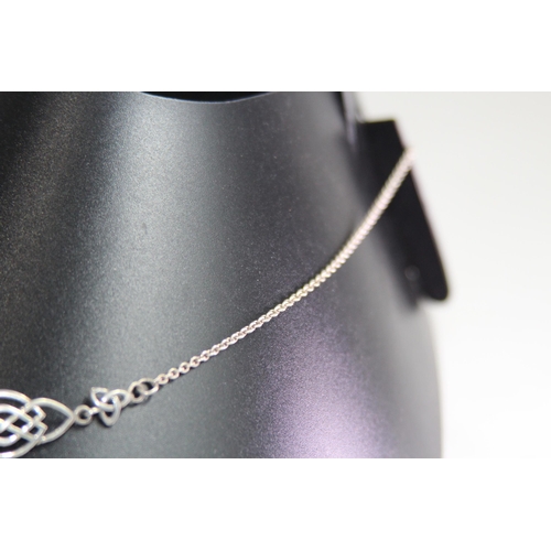 947 - CELTIC MULTI PANELLED SILVER NECKLACE