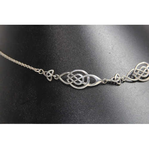 947 - CELTIC MULTI PANELLED SILVER NECKLACE