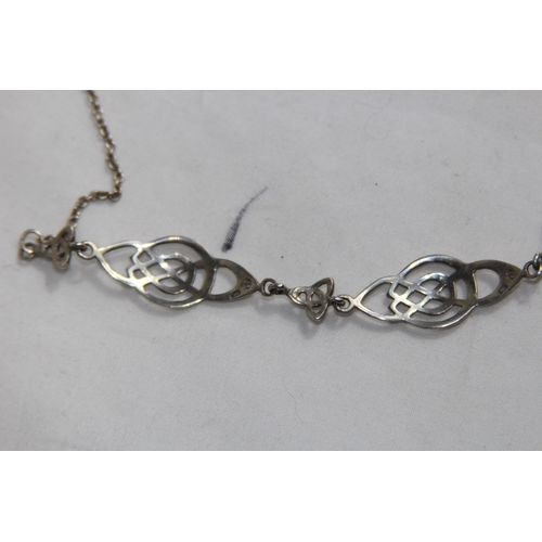 947 - CELTIC MULTI PANELLED SILVER NECKLACE