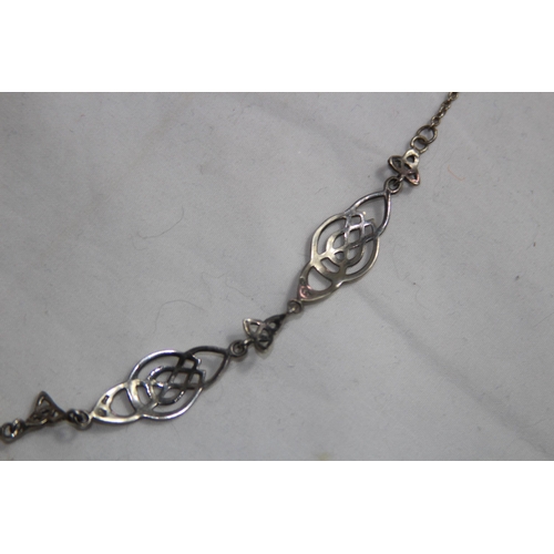 947 - CELTIC MULTI PANELLED SILVER NECKLACE