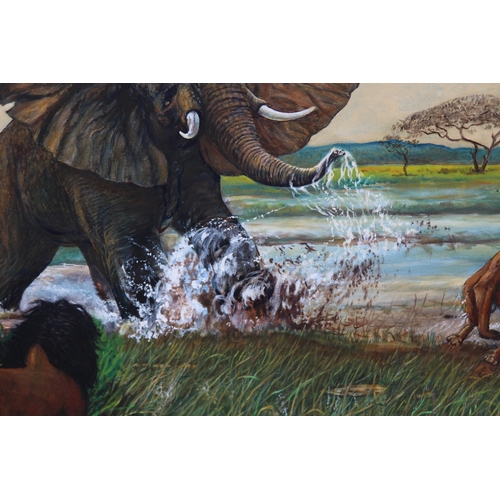 155 - WILDLIFE OIL ON CANVAS SIGNED PRINCE 
100 X 70CM