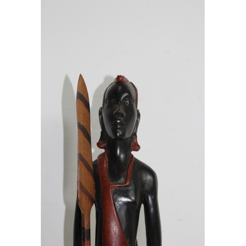 540 - WOODEN CARVED AFRICAN FIGURE 
50CM