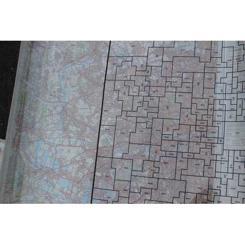 192 - LARGE QUANTITY OF ROLLED MAPS, SOME WITH CELLOPHANE GRID OVERLAY