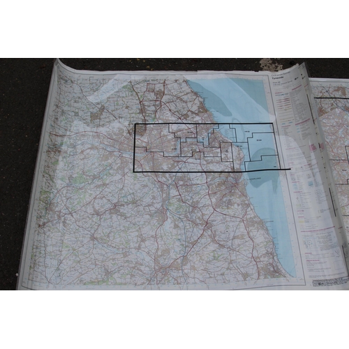 192 - LARGE QUANTITY OF ROLLED MAPS, SOME WITH CELLOPHANE GRID OVERLAY