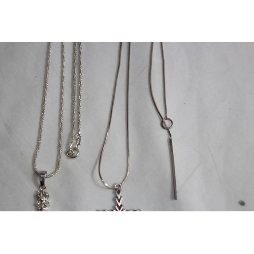 939 - TWO LARGE CRUCIFIX SILVER NECKLACES