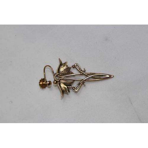 1144 - PAIR OF 9ct GOLD EARRINGS - 7.75G