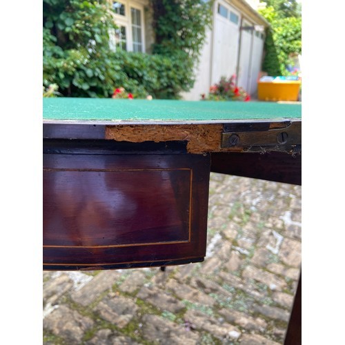 22A - ANTIQUE DEMI LOOM CARD TABLE 
92 X 46 X 74CM