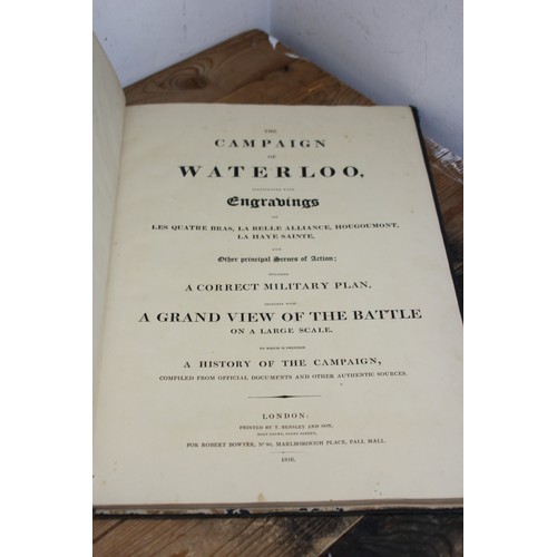 502A - ANTIQUE 1916 THE CAMPAIGN OF WATERLOO WITH ENGRAVINGS BOOK