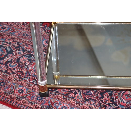 10 - 80s PERSPEX AND BRASS TEA TROLLEY
76 X 60 X 70CM