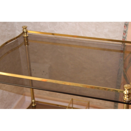 13 - SMOKED GLASS TEA TROLLEY
73 X 46 X 73CM