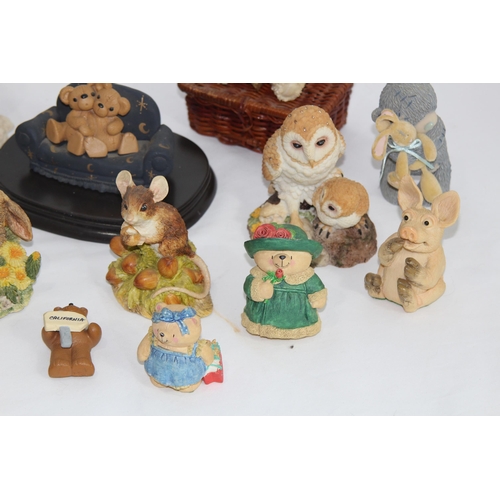 206 - QUANTITY OF ANIMAL FIGURES INCLUDING BOXED BEARS ETC