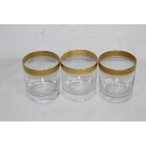 214 - LARGE QUANTITY OF VINTAGE GILT AND CUT GLASS DRINKING GLASSES