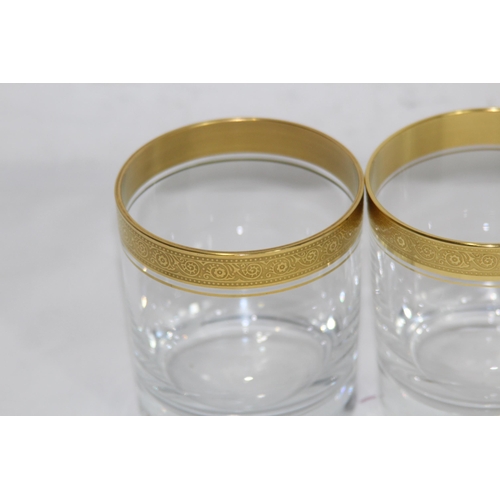 214 - LARGE QUANTITY OF VINTAGE GILT AND CUT GLASS DRINKING GLASSES