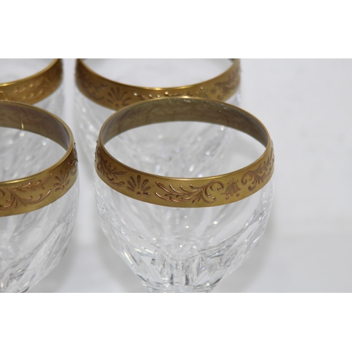 214 - LARGE QUANTITY OF VINTAGE GILT AND CUT GLASS DRINKING GLASSES