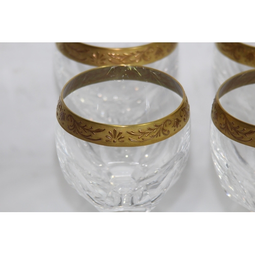 214 - LARGE QUANTITY OF VINTAGE GILT AND CUT GLASS DRINKING GLASSES