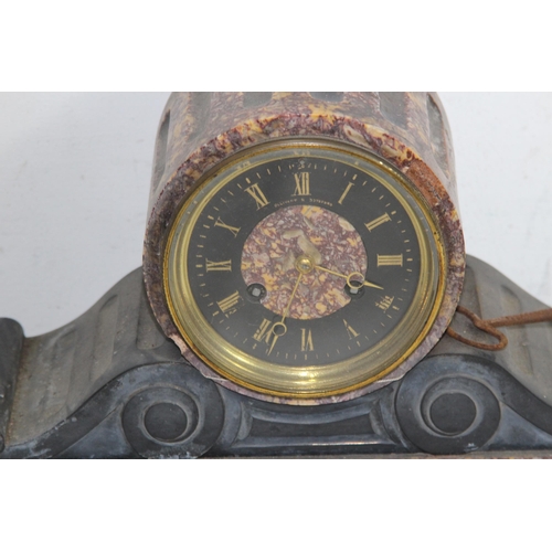 302 - ANTIQUE MARBLE AND SLATE CLOCK
24 X 42CM