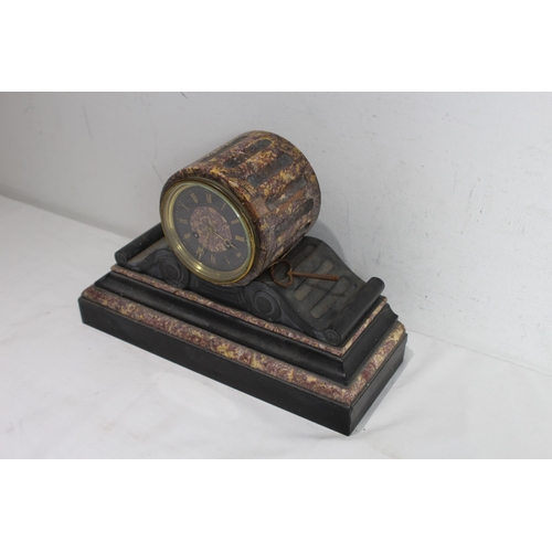 302 - ANTIQUE MARBLE AND SLATE CLOCK
24 X 42CM