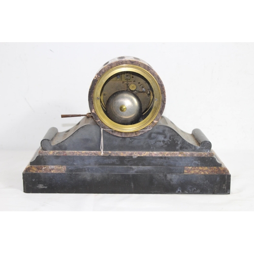 302 - ANTIQUE MARBLE AND SLATE CLOCK
24 X 42CM