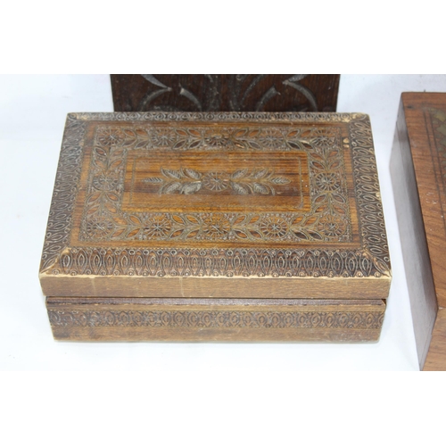 314 - QUANTITY OF TREEN BOXES ETC 
51CM