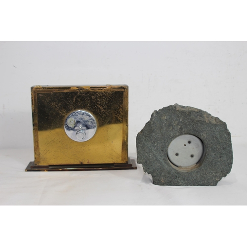 317 - VINTAGE CLOCKS AND GRANITE BAROMETER
23 X 20CM