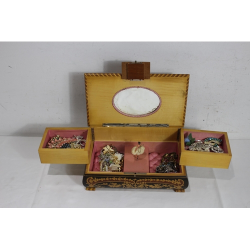 338 - JEWELLERY BOX AND CONTENTS