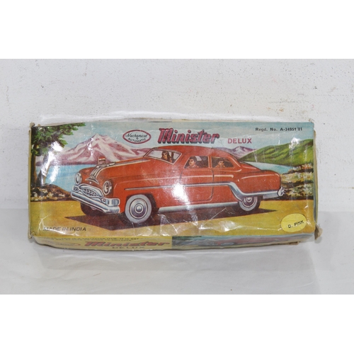 582 - VINTAGE BOXED MINISTER TIN PLATE CAR
25CM