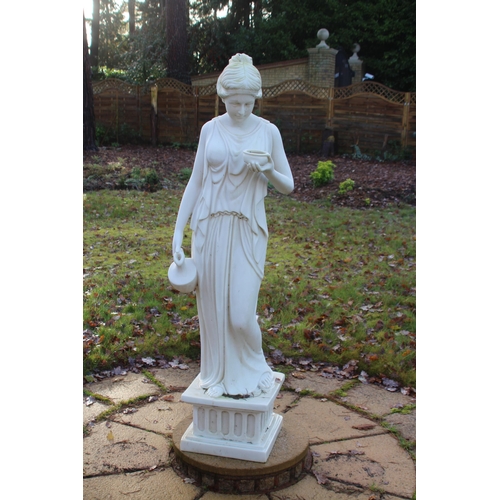 98 - LARGE RESIN GARDEN STATUE OF CLASSICAL MAIDEN CARRYING A WATER JUG
169CM