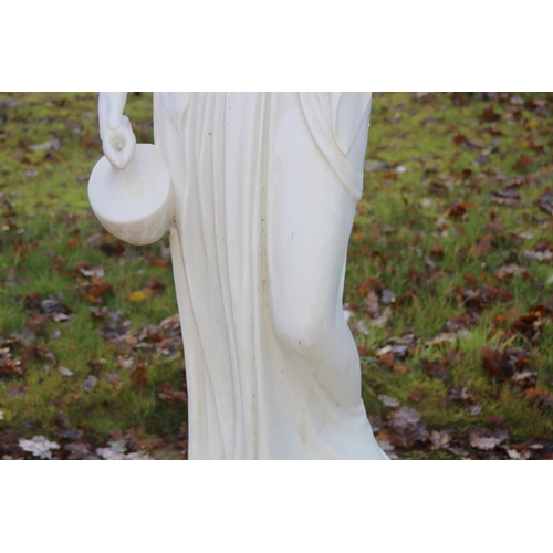 98 - LARGE RESIN GARDEN STATUE OF CLASSICAL MAIDEN CARRYING A WATER JUG
169CM