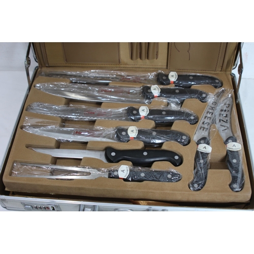 395 - CASED SET OF PRIMA KNIVES