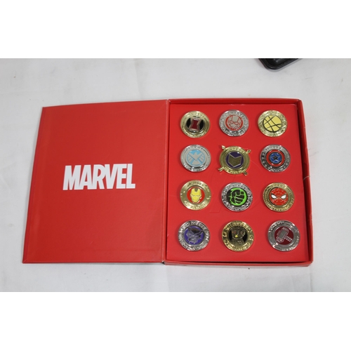 584 - QUANTITY OF MARVEL PIN BADGES AND PASS THE PIGS GAME