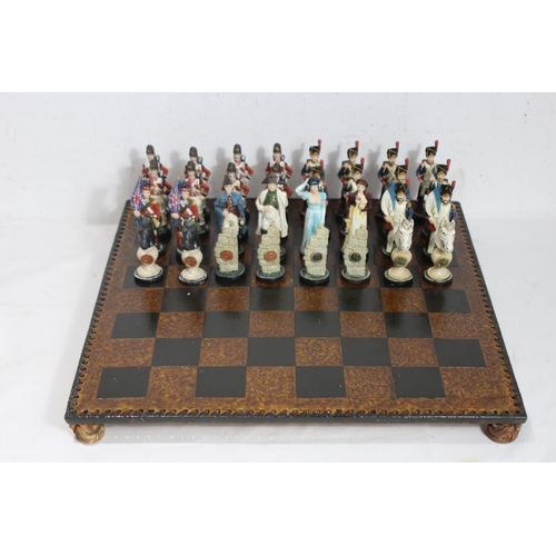 603 - MILITARY CHESS BOARD AND PIECES