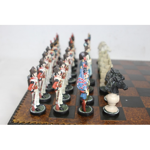 603 - MILITARY CHESS BOARD AND PIECES