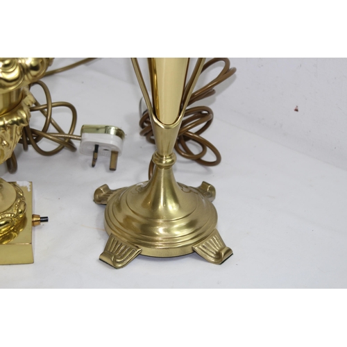 180 - 2 X  BRASS ORNATE LAMPS
67CM