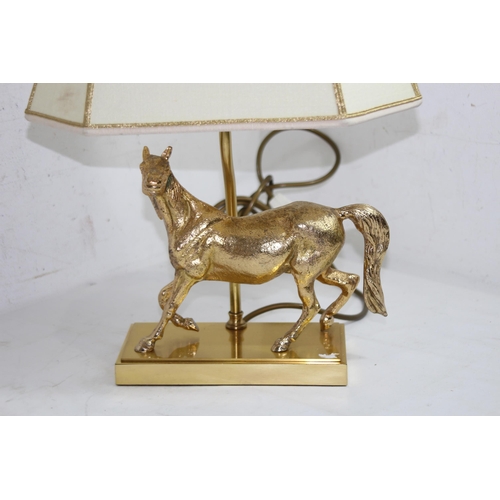 181 - VINTAGE BRASS LAMP DEPICTING A HORSE
47CM