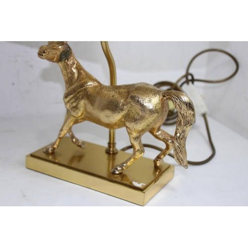 181 - VINTAGE BRASS LAMP DEPICTING A HORSE
47CM