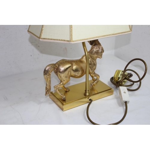 181 - VINTAGE BRASS LAMP DEPICTING A HORSE
47CM