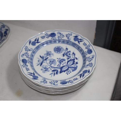 216 - LARGE QUANTITY OF BLUE ONION HUTSCHENREUTHER CHINA