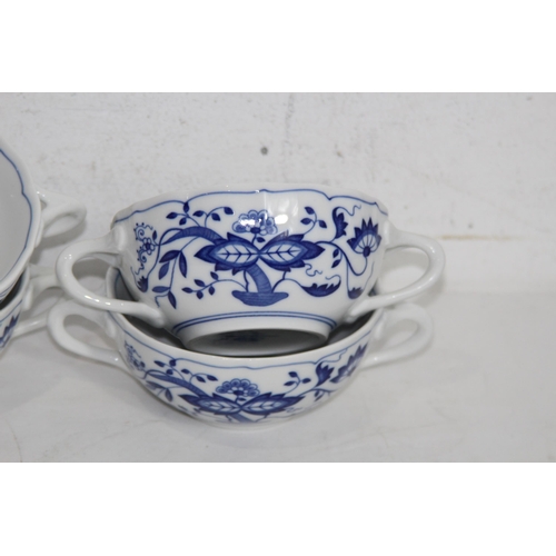 216 - LARGE QUANTITY OF BLUE ONION HUTSCHENREUTHER CHINA